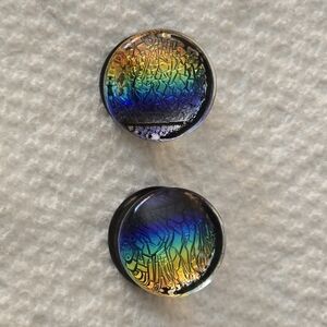 Glasswear Studios Dichroic Rainbow Plugs
